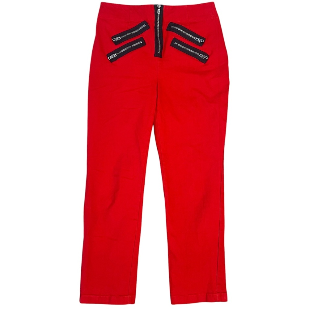 Urban Outfitters Silence + Noise Malorie Red High Rise Zipper Pant Size 8